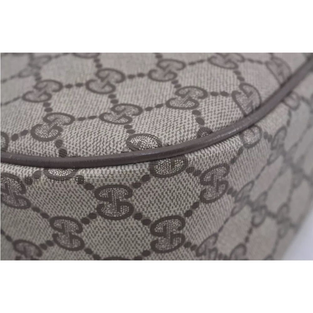 Authentic GUCCI Web Sherry Line Shoulder Cross Bag GG PVC Leather Brown 7169I - Picture 7 of 16
